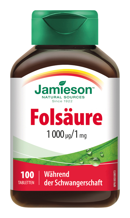Jamieson Folsäure 1000 mcg/1 mg 100 Tbl. | Jamieson